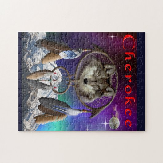 Wolf und Mond Puzzle (Horizontal)