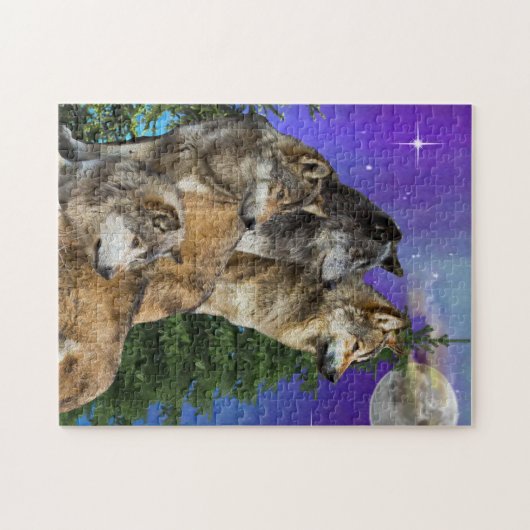 Wolf und Mond Puzzle (Horizontal)