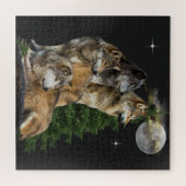 Wolf und Mond Puzzle (Horizontal)