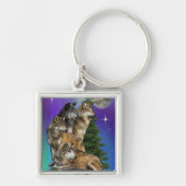 Wolf und Mond Schlüsselanhänger (Vorne)