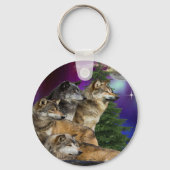 Wolf und Mond Schlüsselanhänger (Vorderseite)