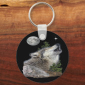 Wolf und Mond Schlüsselanhänger (Rückseite)