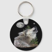 Wolf und Mond Schlüsselanhänger (Rückseite)