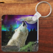 Wolf und Mond Schlüsselanhänger (Rückseite)
