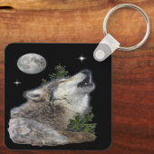 Wolf und Mond Schlüsselanhänger (Rückseite)