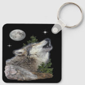 Wolf und Mond Schlüsselanhänger (Rückseite)