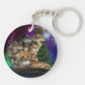 Wolf und Mond Schlüsselanhänger (Rückseite)