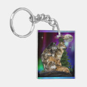 Wolf und Mond Schlüsselanhänger (Vorderseite links)