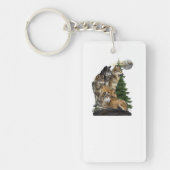 Wolf und Mond Schlüsselanhänger (Vorderseite)