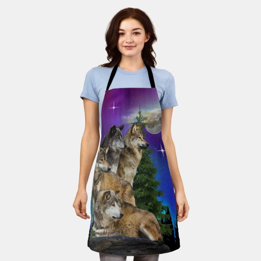 Wolf und Mond Schürze (Getragen)