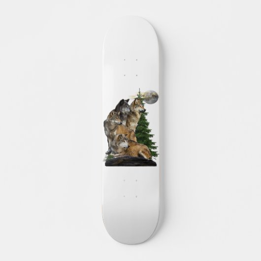 Wolf und Mond Skateboard (Vorne)