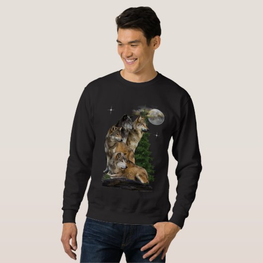 Wolf und Mond Sweatshirt (Vorne ganz)