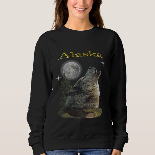 Wolf und Mond Sweatshirt (Vorderseite)