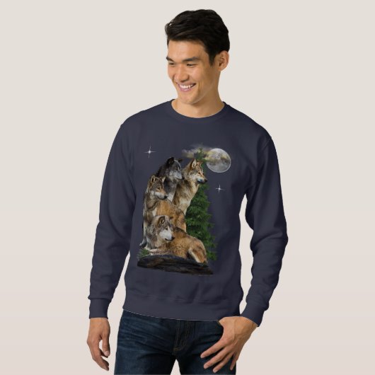 Wolf und Mond Sweatshirt (Vorne ganz)
