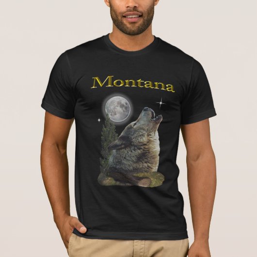 Wolf und Mond T-Shirt (Vorderseite)