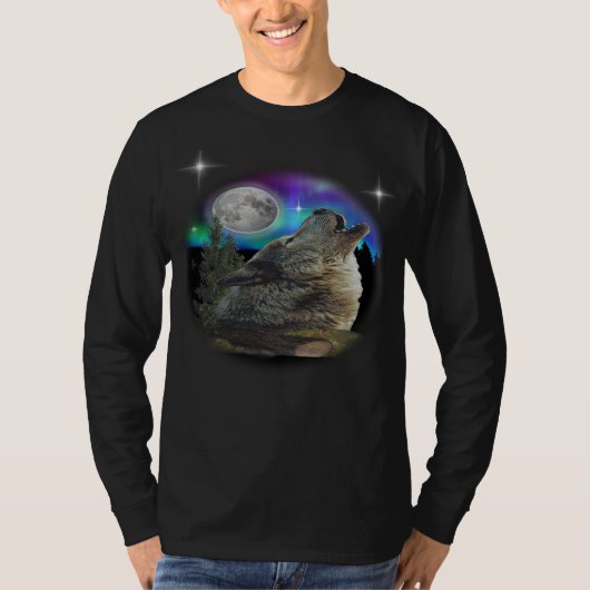 Wolf und Mond T-Shirt (Vorderseite)