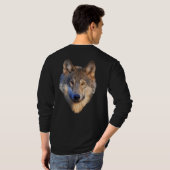 Wolf und Mond T-Shirt (Schwarz voll)
