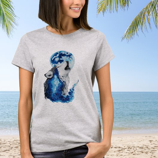Wolf und Mond T-Shirt