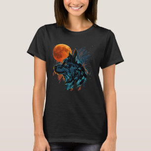 Wolf und Mond T-Shirt