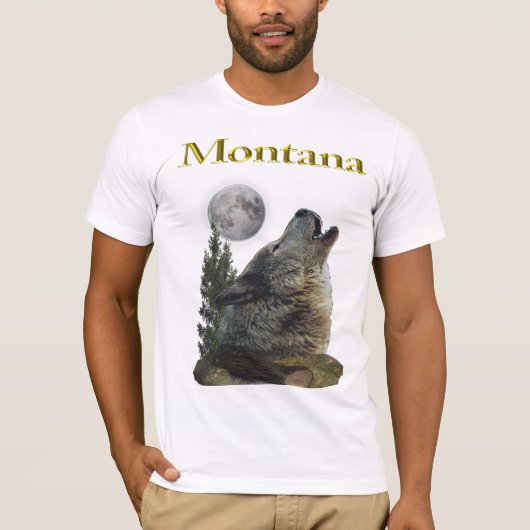 Wolf und Mond T-Shirt (Vorderseite)