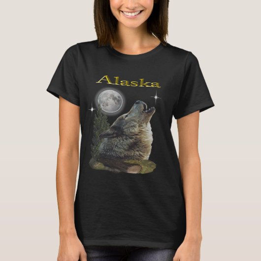Wolf und Mond T-Shirt (Vorderseite)