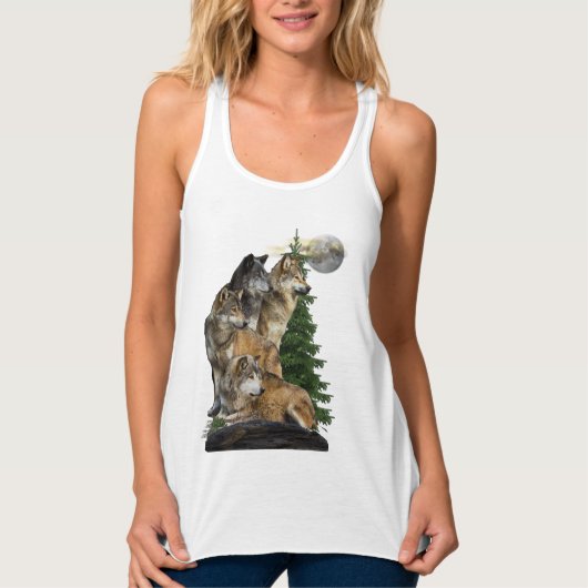 Wolf und Mond Tank Top (Vorderseite)