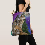 Wolf und Mond Tasche (Von Nahem)