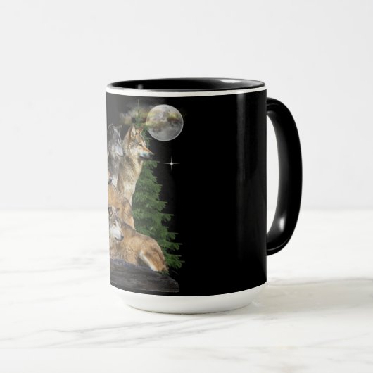 Wolf und Mond Tasse (VorderseiteRechts)