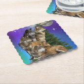 Wolf und Mond Untersetzer (angewinkelt)