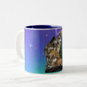 Wolf und Mond Zweifarbige Tasse (Vorderseite Links)