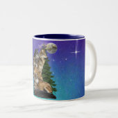 Wolf und Mond Zweifarbige Tasse (VorderseiteRechts)