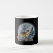 Wolf- und Mondentwurf für Kaffeetasse (Mittel)