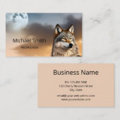 Wolf und Moon Nature Foto Visitenkarte (Vorne/Hinten)