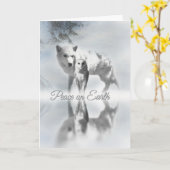 Wolf und Owl Weltfrieden Weihnachtskarte Karte (Gelbe Blume)