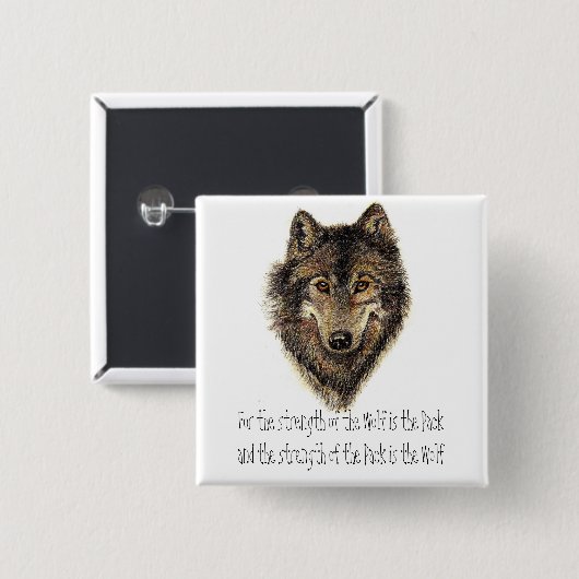 Wolf- und Packquote - Tiersammlung Button (Vorne & Hinten)