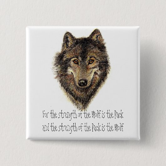 Wolf- und Packquote - Tiersammlung Button (Vorderseite)