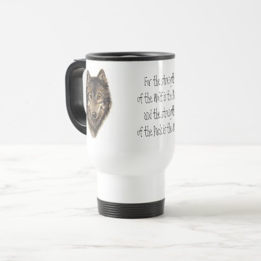 Wolf- und Packquote - Tiersammlung Reisebecher (Vorderseite Links)