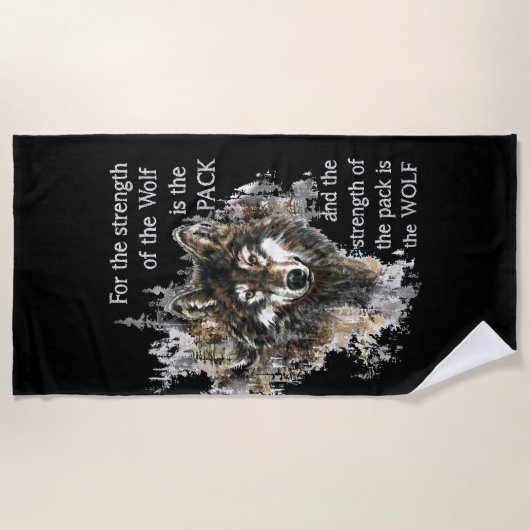 Wolf- und Packquote - Tiersammlung Strandtuch (Vorderseite)