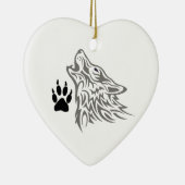 WOLF UND PATIENTDRUCK KERAMIK ORNAMENT (Rechts)
