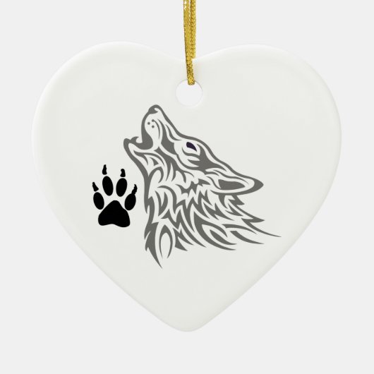 WOLF UND PATIENTDRUCK KERAMIK ORNAMENT (Vorne)