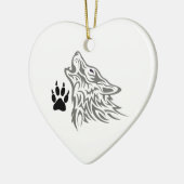 WOLF UND PATIENTDRUCK KERAMIK ORNAMENT (Links)