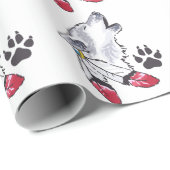 Wolf und Paw Print Geschenkpapier (Rolleneckpunkt)