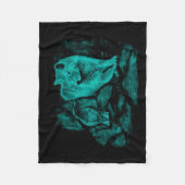 Wolf und Rabe in der Nacht Fleecedecke (Vorderseite)