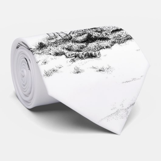Wolf und Raben-Krawatte Krawatte (Gerollt)