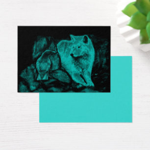 Wolf und Raven in der Nacht
