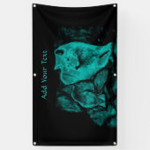 Wolf und Raven in der Nacht Banner (Vertikal)