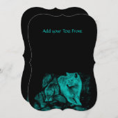 Wolf und Raven in der Nacht Einladung (Vorne/Hinten)