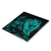 Wolf und Raven in der Nacht Fliese (Seite)