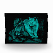 Wolf und Raven in der Nacht Fotoblock (Vorderseite)