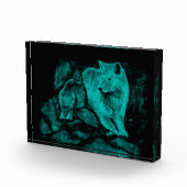 Wolf und Raven in der Nacht Fotoblock (Rechts)